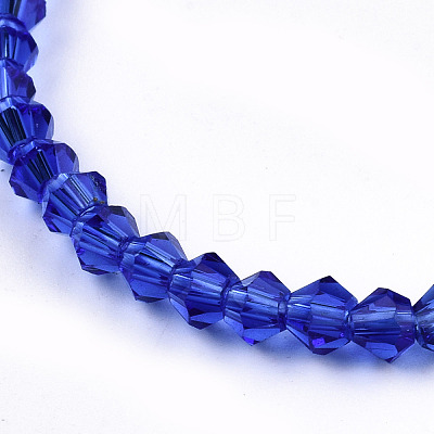Faceted Bicone Glass Beads Stretch Bracelets BJEW-T016-01D-1