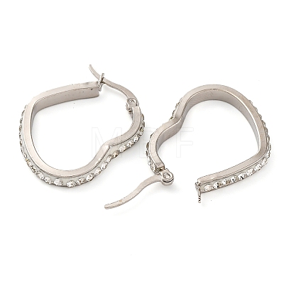 304 Stainless Steel Heart Hoop Earrings EJEW-S242-01P-B-1