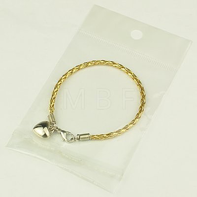 PU Leather Braided Charm Bracelets BJEW-JB00785-18-1