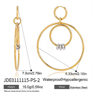 304 Stainless Steel Hoop Dangle Earrings WG8FBF3-02-1