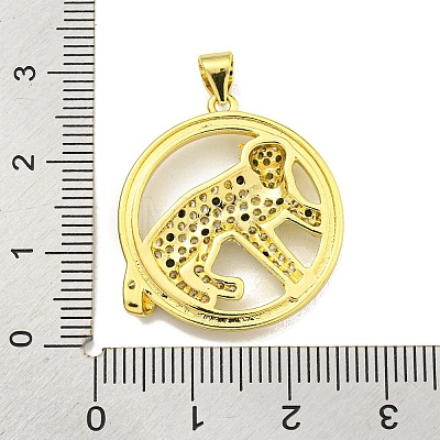 Brass Micro Pave Cubic Zirconia Pendants KK-K354-08C-G-1