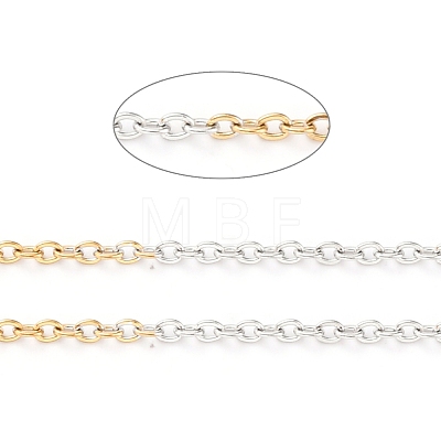 Two Tone 304 Stainless Steel Cable Chains CHS-B001-20-1