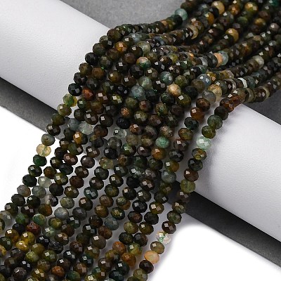 Natural Fuchsite Beads Strands G-G139-B14-01-1