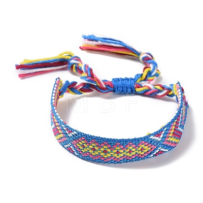 Polyester-cotton Braided Rhombus Pattern Cord Bracelet FIND-PW0013-001A-15-1