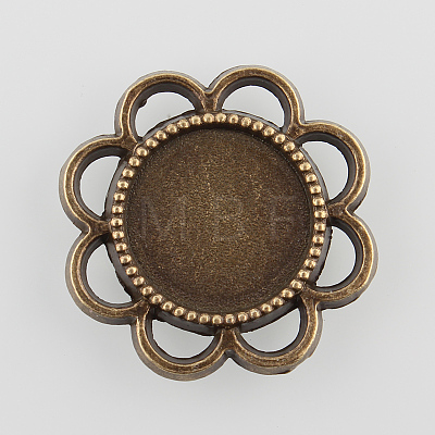 Flower Alloy Cabochon Settings X-PALLOY-N0088-33AB-NF-1