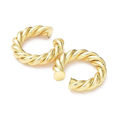 Rack Plating Brass Twist Rope Cuff Earrings for Women EJEW-G352-08G-1
