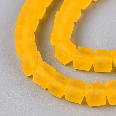 Transparent Frosted Glass Beads Strands GLAA-N072-01A-A02-1