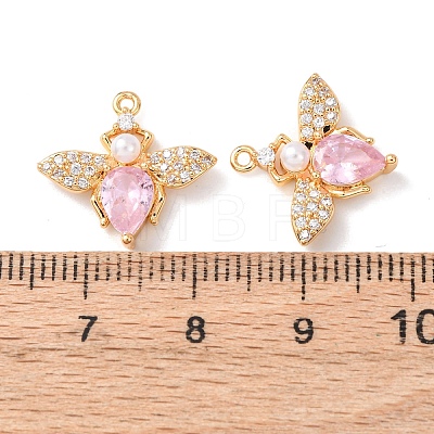 Brass Micro Pave Cubic Zirconia Pendants KK-A284-14G-01-1