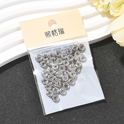 SHEGRACE Brass Micro Pave Clear Cubic Zirconia Spacer Beads XGRQ1U396-362P-1