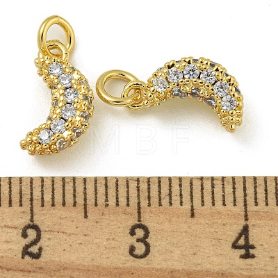 Rack Plating Brass Micro Pave Clear Cubic Zirconia Charms KK-Z067-23G-08-1