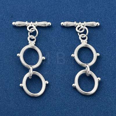 Rack Plating Brass Toggle Clasps KK-F820-13S-1