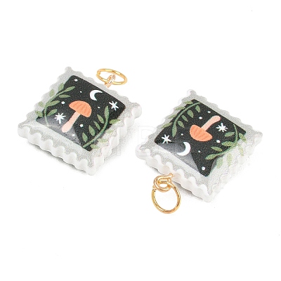 Printed Opaque Acrylic Pendants SACR-P036-01J-G-1