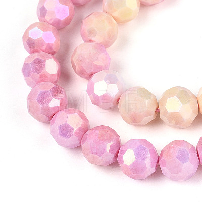 Anti-Tarnish Electroplate Glass Beads Strands EGLA-T021-8mm-15-04-1
