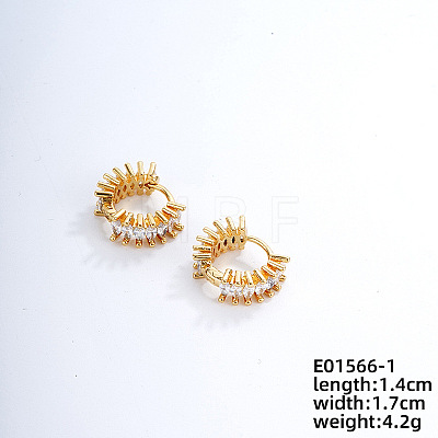 Shiny Diamond Ear Studs Fashionable Elegant Round Earrings Jewelry IV3046-1