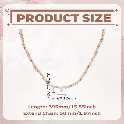 1Pc Glass Rondelle Beaded Necklaces NJEW-LP0007-23Y-1