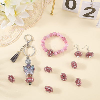 20Pcs Handmade Polymer Clay Rhinestone Beads FIND-SC0023-12-1