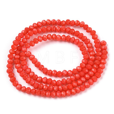 Opaque Solid Color Imitation Jade Glass Beads Strands EGLA-A044-P1mm-D03-1