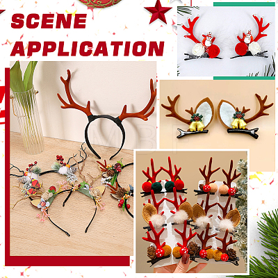 36Pcs 2 Styles Velvet and Plastic Antler Snowman Hand Branch FIND-GF0007-09A-1