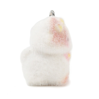 Flocking Opaque Resin Pendants RESI-I353-02P-01-1