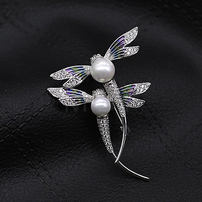 Dragonfly Alloy Rhinestone Brooch PW-WG859D6-01-1