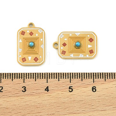 304 Stainless Steel Enamel Pendants STAS-H251-03B-01-1