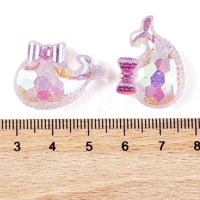 Transparent Epoxy Resin Whale with Bowknot Decoden Cabochons CRES-M034-04A-1