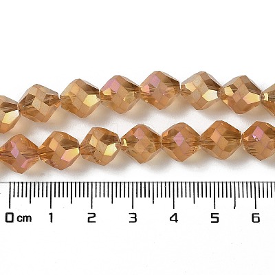 Electroplate Transparent Glass Beads Strands EGLA-I019-FR01-1