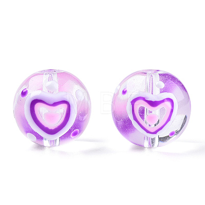 Transparent Handmade Lampwork Beads LAMP-T011-24B-01-1