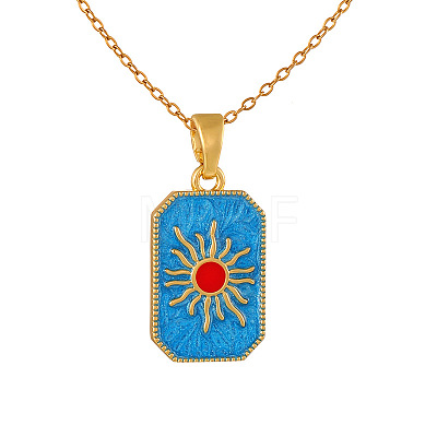 304 Stainless Steel Enamel Sun Dog Tag Pendant Necklaces WG4B66F-04-1