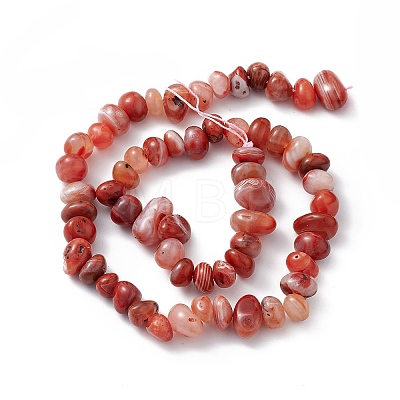 Natural Dyed Red Agate Nuggets Beads Strands G-J337-03A-1