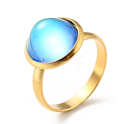 K9 Glass Flat Round Finger Ring RJEW-G253-02B-G-1