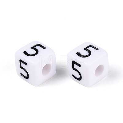 Opaque Acrylic European Large Hole Beads SACR-N020-01B-06-1