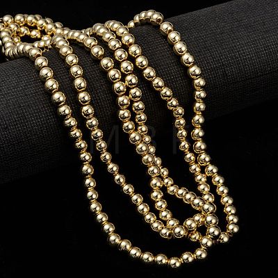 Electroplate Non-magnetic Synthetic Hematite Beads Strands G-Q466-6mm-01-1