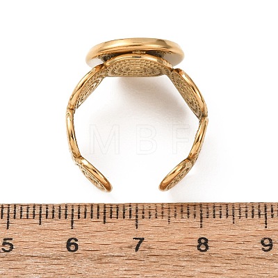 Spiral 304 Stainless Steel Cuff Ring Components STAS-P454-02D-G-1