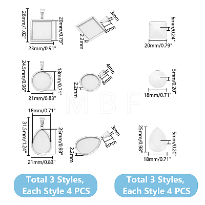 Unicraftale DIY Blank Pendant Making Kit DIY-UN0005-41-1