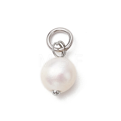Natural Cultured Freshwater Pearl Potato Charms PALLOY-JF03920-01-1