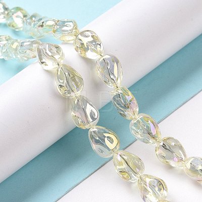 Transparent Electroplate Glass Beads Strands GLAA-C025-02C-1