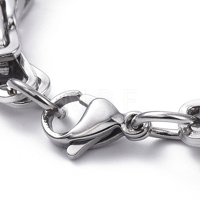 Unisex 201 Stainless Steel Byzantine Chain Bracelets BJEW-E372-01C-1