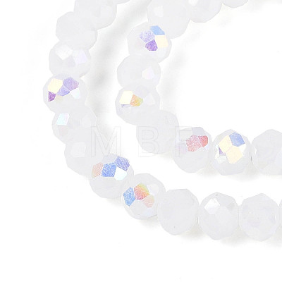 AB Color Plated Opaque Glass Rondelle Beads Strands EGLA-T029-4mm-09B-1