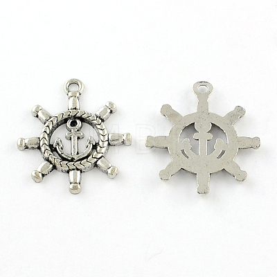 Tibetan Style Zinc Alloy Pendant Rhinestone Settings TIBEP-R334-275AS-RS-1