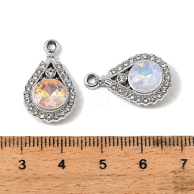 UV Plating Alloy Glass Pendants FIND-K032-45P-1