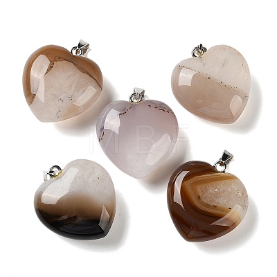 Dyed & Heated Natural Crystal Core Agate Pendants GG-CBACB71-04P-04-1
