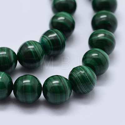 Natural Malachite Beads Strands G-F571-27AA2-10mm-1