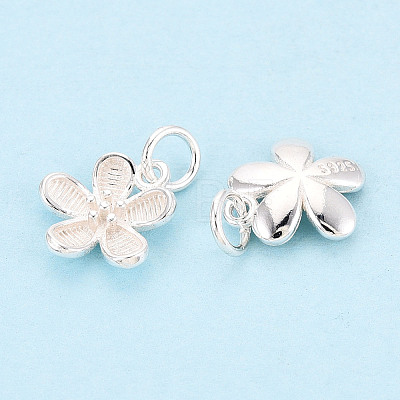 925 Sterling Silver Flower Charms STER-T009-06S-1
