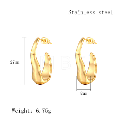 304 Stainless Steel Twist Oval Stud Earrings IT7709-1-1