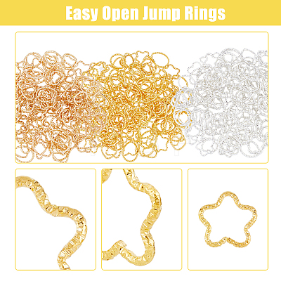 9 Bags 9 Style Iron Open Linking Rings IFIN-FH0001-71-1