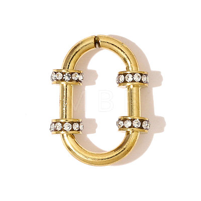 304 Stainless Steel Rhinestone Linking Rings STAS-OY007-88G-1