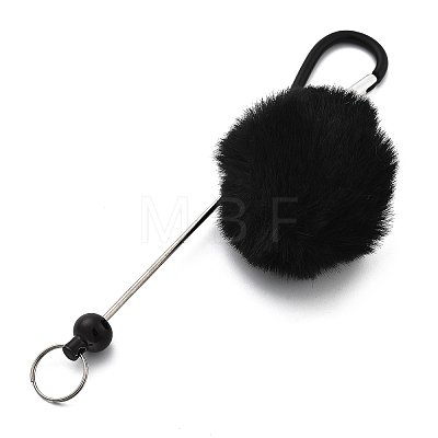 Aluminum Alloy Pom Pom Ball Beadable Keychain Bar HJEW-Q001-01D-1