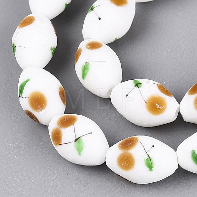 Frosted Handmade Lampwork Beads Strands LAMP-N037-03E-1