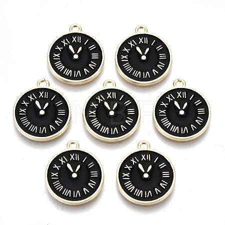 Clock Alloy Enamel Pendants X-ENAM-Q033-11B-1